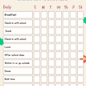 Chore Chart Weekly Planner